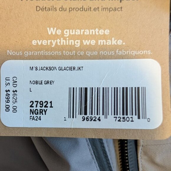 Patagonia Men's Jackson Glacier Jacket Noble Grey L Large NWT - Picture 2 of 4